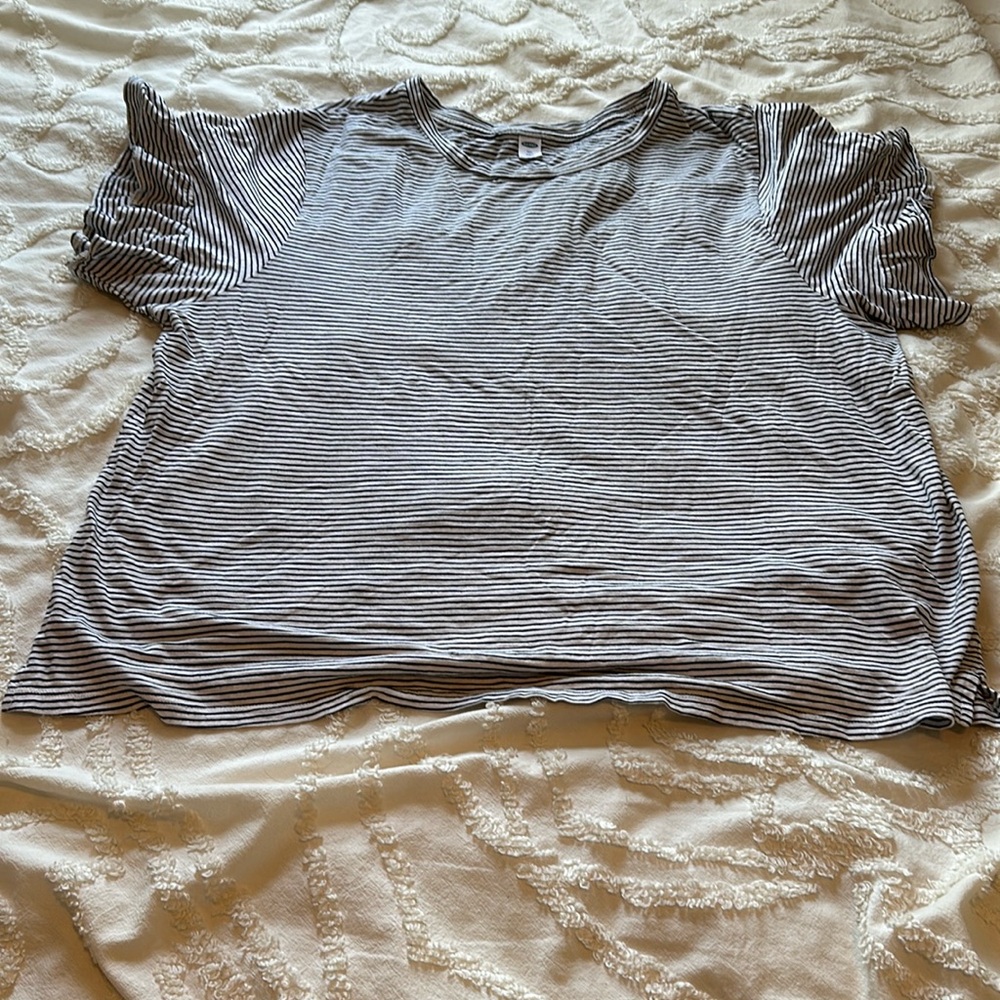 Striped Frilly Sleeved Tshirt